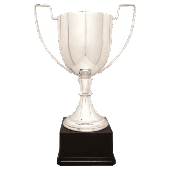 Silver Completed Zinc Cup Trophy on Plastic Base