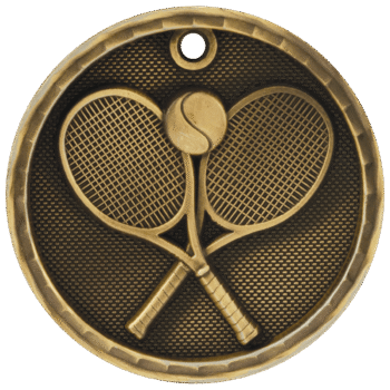 Antique Gold 3D Tennis Medal