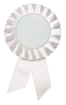 Rosette Pin  White 2" Holder