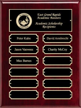 Rosewood Piano Finish Perpetual Plaque