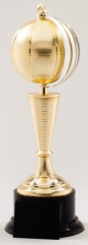 Elegant Gold Basketball Trophy Spinning Ball    On Black Fabricated Base