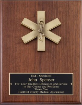 Genuine Walnut Plaque with EMT Casting