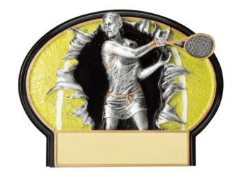Full Color Sculpted Resin Plate - Tennis Female