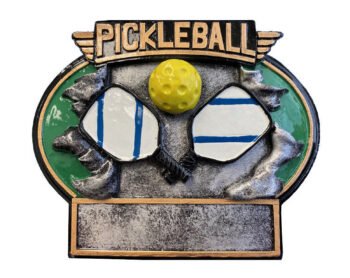 Full Color Sculpted Resin Plate - Pickleball