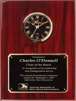 Genuine Rosewood Piano Finish Clock Plaque