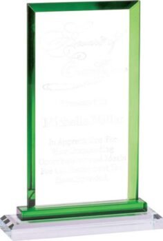 Premium Clear Rectangle Green Glass Award