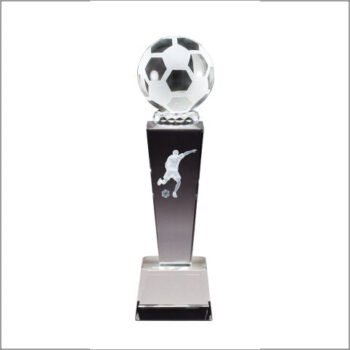 Soccer Ball Crystal with Laser Image