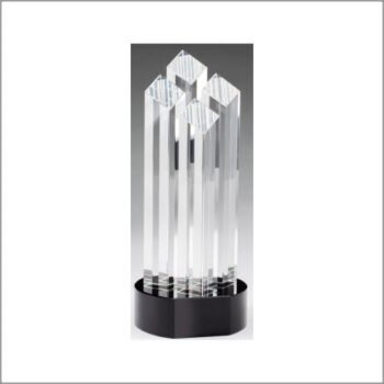 Quad Star Clear Optical Crystal Award