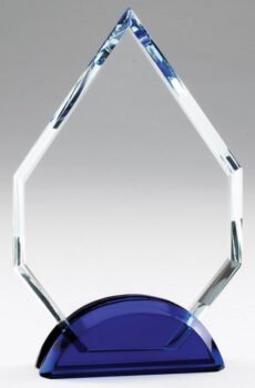 Elegant Arrowhead Crystal Award On Sapphire Blue Base