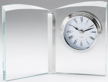 Elegant Crystal Perpetual Glass Desk Award  Laserable