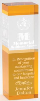 Clear and Amber Crystal Award