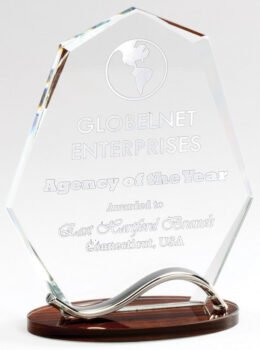 Arrowhead Crystal With Elegant Wood Base