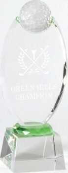 Crystal Golf Award on Crystal Base