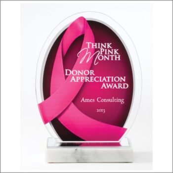 Pink Ribbon Acrylic Award