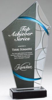 Faceted Blue Acrylic Award