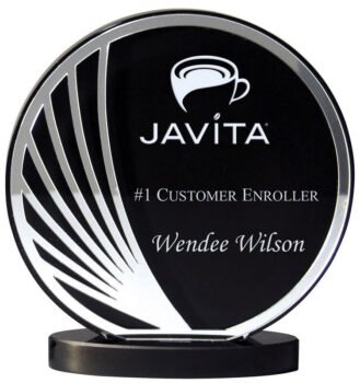 Deep Black Set Off By Silver On  Acrylic  With A Black Screened Back