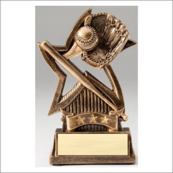 Star Series Sculpted Antique Gold Resin Trophy -Baseball