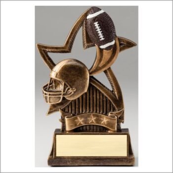 Star Series Sculpted Antique Gold Resin Trophy -Football