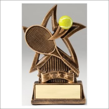 Star Series Sculpted Antique Gold Resin Trophy -Tennis