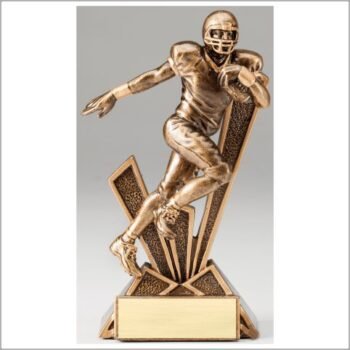 Checkmate Series Sculpted Antique Gold Resin Trophy -Football