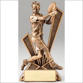 Checkmate Series Sculpted Antique Gold Resin Trophy -Tennis Male