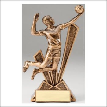 Checkmate Series Sculpted Antique Gold Resin Trophy -Volleyball Male