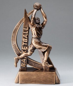 Ultra Action Series Sculpted Antique Gold Resin Trophy -Basketball Male