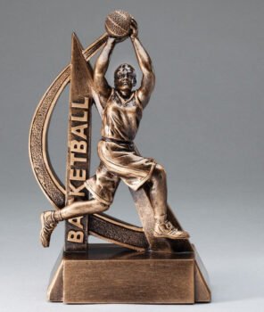Ultra Action Series Sculpted Antique Gold Resin Trophy -Basketball Female