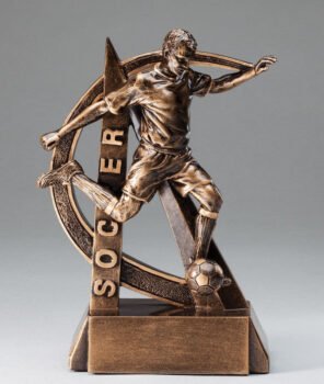 Ultra Action Series Sculpted Antique Gold Resin Trophy -Soccer Male