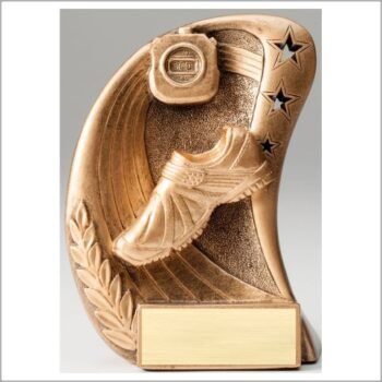Curve Action Series Sculpted Antique Gold Resin Trophy -Track