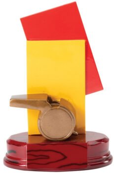 Soccer Referee Penalty Flag Resin Award
