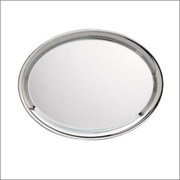Plain Oval Chrome Tray Large